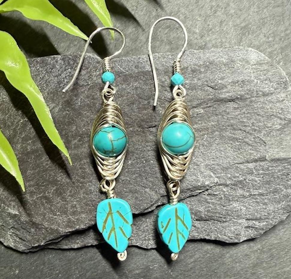 Wire Herringbone Weave Earrings