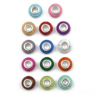 Resin Large Holed Crackled Bead -. Riverside Beads