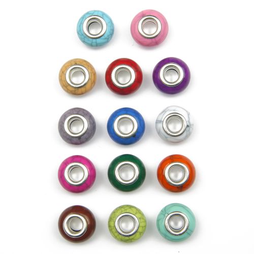 Resin Large Holed Crackled Bead -. Riverside Beads