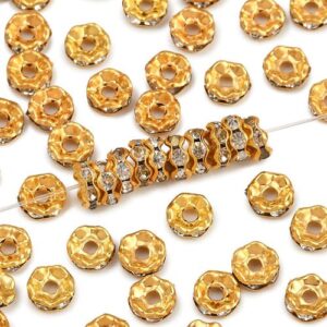 Diamante Rondelle Spacer Beads- Scalloped Edge