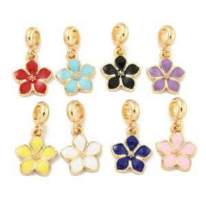 Large Holed Enamel Flower Charm