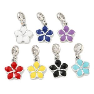 Large Holed Enamel Flower Charm