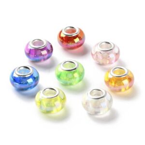 Resin Large Holed Rondelle Bead