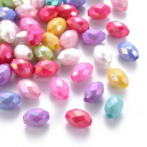 Acrylic Faceted Oval Bead