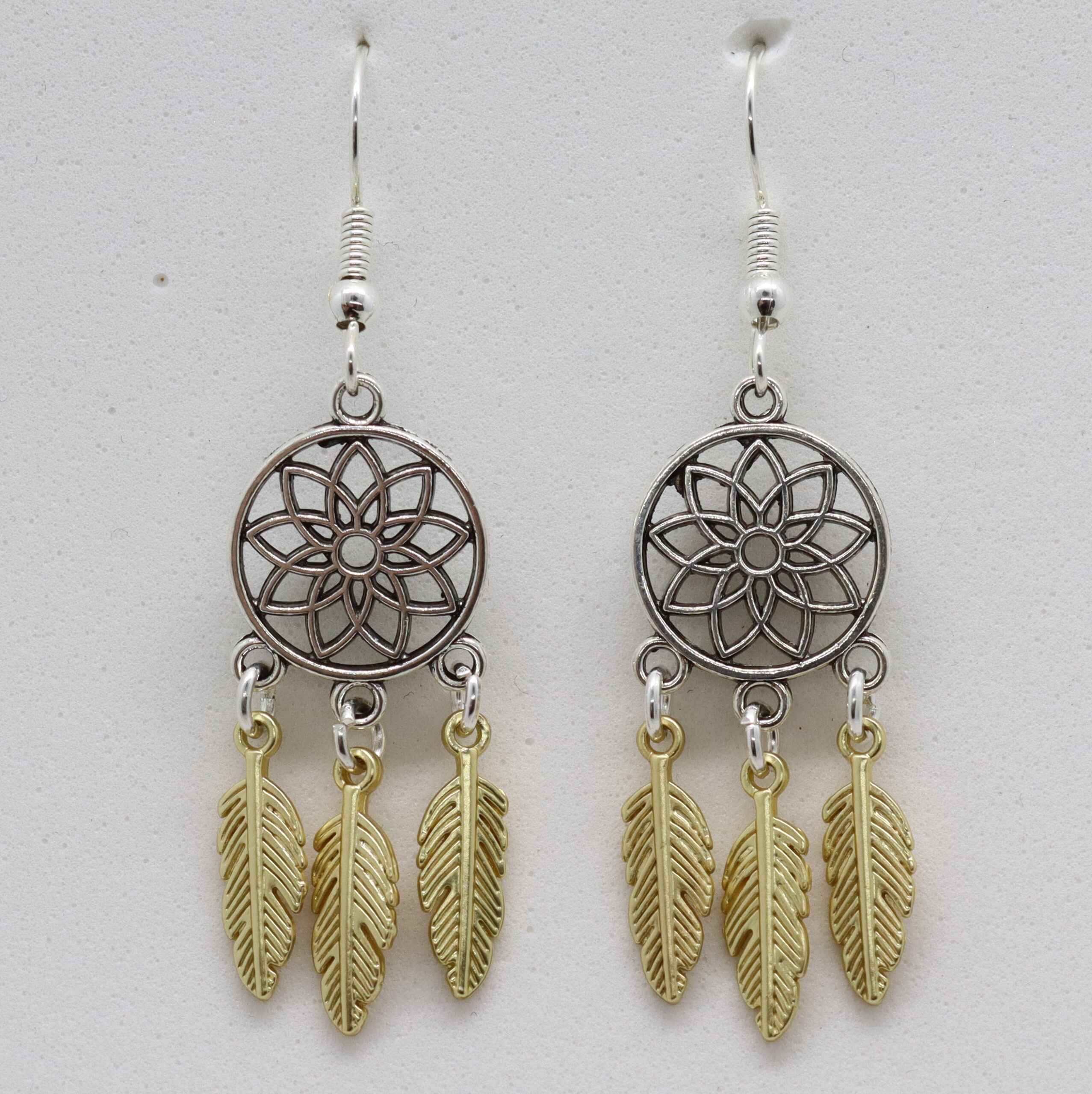 Shop dreamcatcher earrings kit makes 3 pairs. Includes charms, earwires and jump rings. Ideal for jewellery making and gifts.