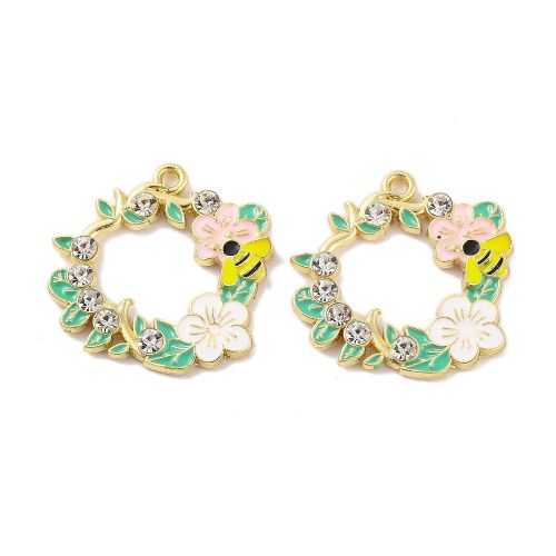 Enamel Bee Spring Wreath Charm