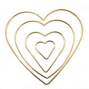 Metal Wire Heart Frame - Gold