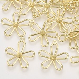 Open Petal Gold Flower Charm - Riverside Beads