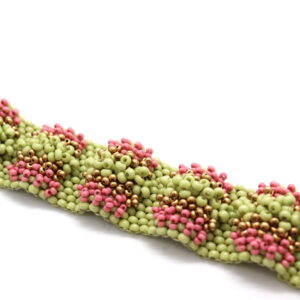 Beaded Wave Bracelet - Pink & Green