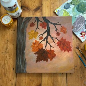 Autumn Leaves painting workshop at Riverside Beads in Market Deeping