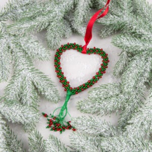 Beaded Kumihimo heart decoration workshop at Riverside Beads in Market Deeping