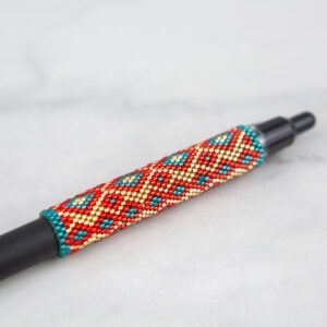 Brick stitch beaded pen workshop at Riverside Beads in Market Deeping