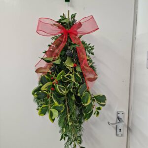 Christmas swag decoration workshop at Riverside Beads in Market Deeping