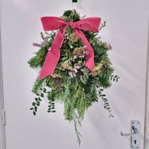 Christmas swag decoration workshop at Riverside Beads in Market Deeping