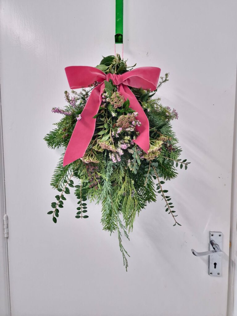 Christmas swag decoration workshop at Riverside Beads in Market Deeping