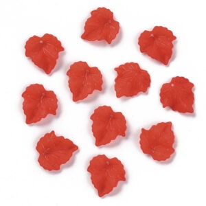 Lucite leaf - red