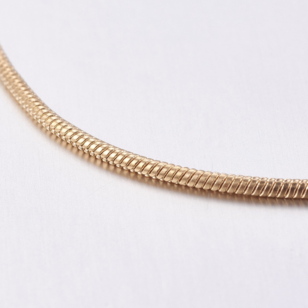 CH74 1mm Golden Round Snake Chain