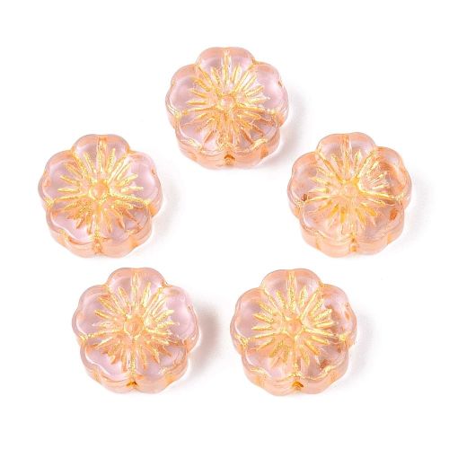 Glass Embossed Flower Bead - Image 7