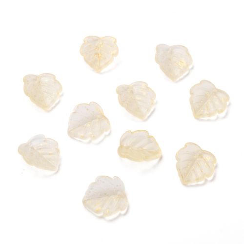 Clear: Clear glass leaf pendant beads with delicate vein detail and a soft translucent finish.