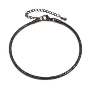 Black Snake Chain Bracelet 8 Inch | Stainless Steel UK