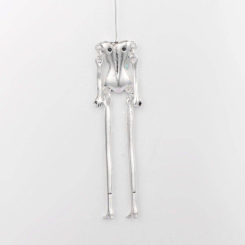 Silver beadable doll frame with articulated arms and legs for bead weaving and beaded character projects