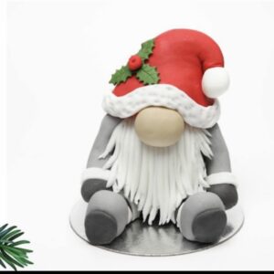 Handmade Christmas Gonk sugarcraft cake topper created around a Terry's Chocolate Orange at Riverside Beads & Crafts workshop.