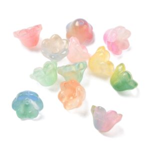 Two-Tone Pearlescent Shimmer Flowers with translucent petals for jewellery making, beading and floral craft projects.