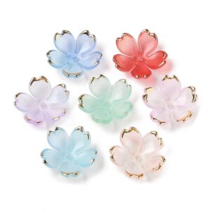18mm Gold Edge Lucite Flowers with shaped petals for jewellery making, beading and floral craft projects