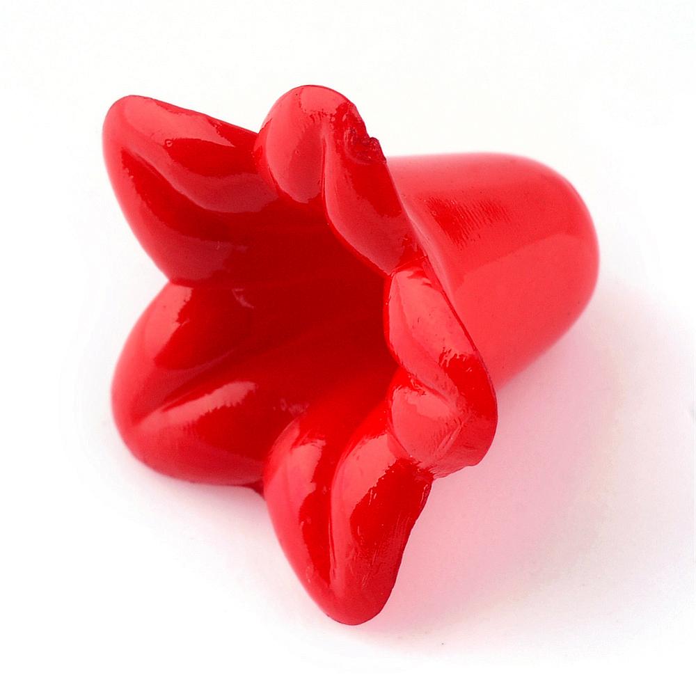 LUC59 Solid Red Lucite Flower