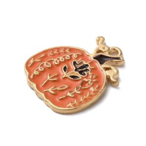 Enamel Rustic Pumpkin Charms from Riverside Beads, ideal for autumn jewellery, Halloween crafts and papercraft.