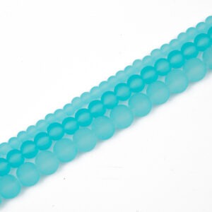Frosted Glass Bead - Aqua