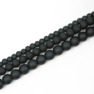Frosted Glass Bead - Black