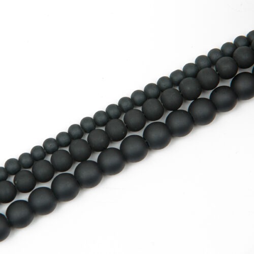 Frosted Glass Bead - Black