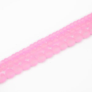 Frosted Glass Bead - Light Pink