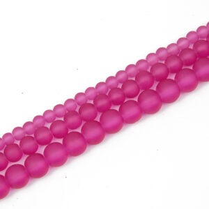 Frosted Glass Bead - Magenta