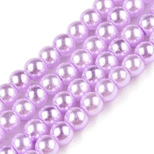 Light pink glass pearl beads in assorted sizes for necklaces bracelets earrings and jewellery making