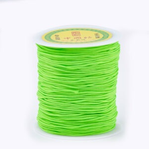 Green macramé cord in 0.6mm and 1.5mm for Shamballa bracelets, kumihimo, knotting and jewellery making