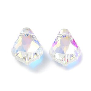Top Drilled AB Glass Leaf Beads 16x11mm Clear TD1
