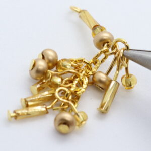 Winter Sparkle gold long dangly earrings kit making five pairs with chain seed beads and bugle beads