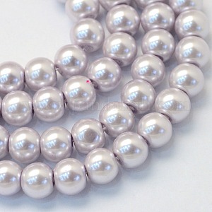 Dusky lilac glass pearl beads in assorted sizes for necklaces bracelets earrings and jewellery making