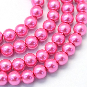 Pink glass pearl beads in assorted sizes for necklaces bracelets earrings and jewellery making