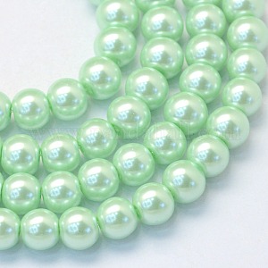 Mint green glass pearl beads in assorted sizes for necklaces bracelets earrings and jewellery making